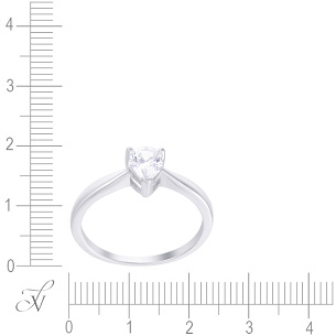 Кольцо помолвочное из серебра с фианитом