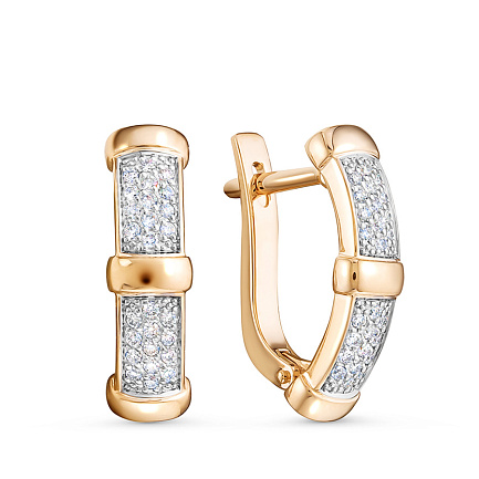 Серьги из красного золота с бриллиантами