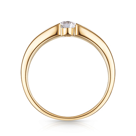 Кольцо обручальное из желтого золота с бриллиантом