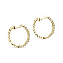 Серьги с английским замком из желтого золота с бриллиантами