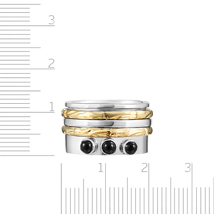 Кольцо из серебра с агатом, позолотой