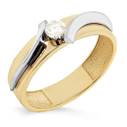 Кольцо из желтого золота с бриллиантом
