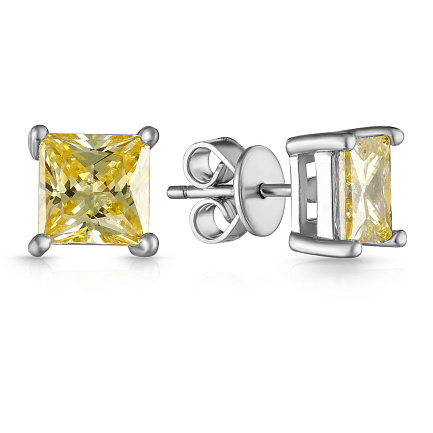 Серьги из серебра с фианитом