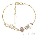 Браслет декоративный из желтого золота с фианитом