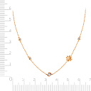 Колье из красного золота с фианитом, плетение якорное