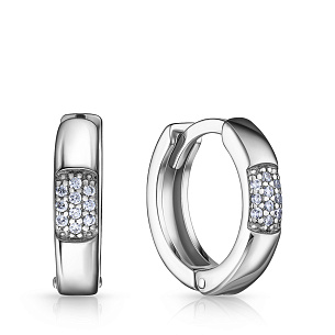 Серьги из серебра с фианитом