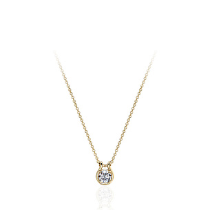 Колье из желтого золота с фианитом