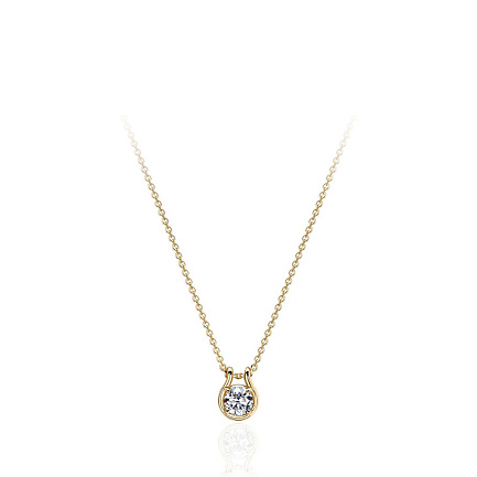 Колье из желтого золота с фианитом