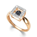 Кольцо из красного золота с бриллиантами, сапфирами