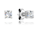 Пусеты из белого золота с фианитом