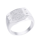 Печатка из белого золота с бриллиантами