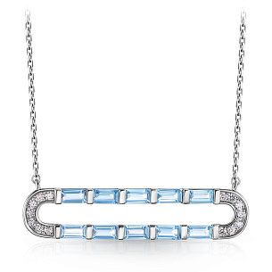 Колье из белого золота с топазом