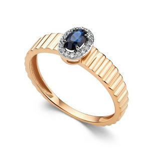 Кольцо из красного золота с бриллиантом