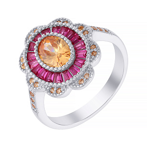 Кольцо из серебра с фианитом