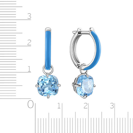 Серьги с английским замком из серебра с топазом