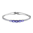 Браслет жесткий из белого золота с бриллиантами