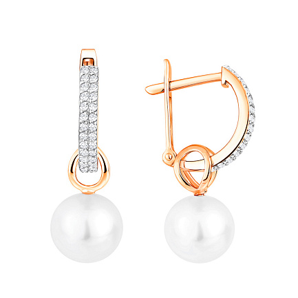 Серьги с английским замком из красного золота