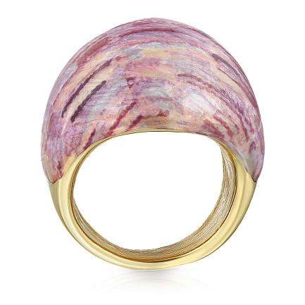 Кольцо из серебра с позолотой, эмалью