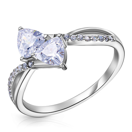 Кольцо из серебра с фианитом