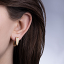 Серьги с английским замком из желтого золота