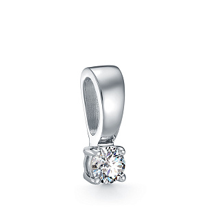 Подвеска из белого золота с бриллиантом