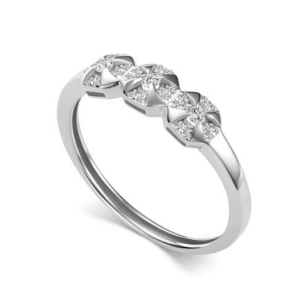 Кольцо из белого золота с бриллиантами