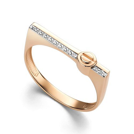 Кольцо из красного золота с бриллиантами