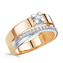 Кольцо из красного золота с бриллиантами