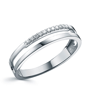 Кольцо из белого золота с бриллиантами