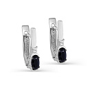 Серьги с английским замком из белого золота с бриллиантами