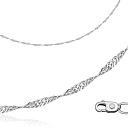 Цепь автомат из белого золота, плетение двойное панцирное