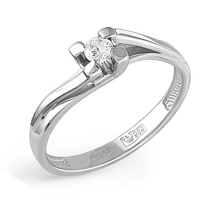 Кольцо из белого золота с бриллиантом