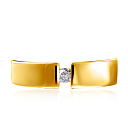 Кольцо обручальное из желтого золота с бриллиантом