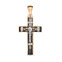 Крест из красного золота с фианитами