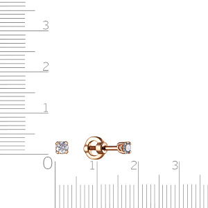 Пусеты из красного золота с бриллиантами