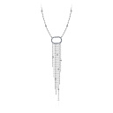 Колье из белого золота с бриллиантами, плетение якорное