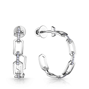 Серьги из белого золота с бриллиантами