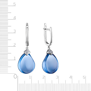 Серьги с английским замком из белого золота с бриллиантом