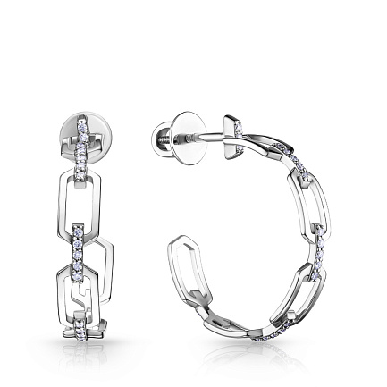 Серьги из белого золота с бриллиантами