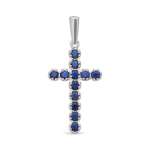 Подвеска из белого золота с сапфирами