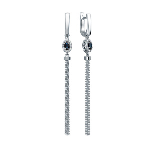 Серьги из белого золота с бриллиантом