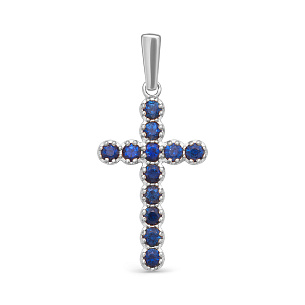 Подвеска из белого золота с сапфиром