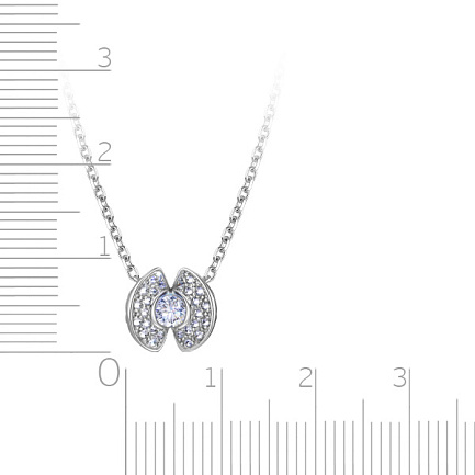 Колье из белого золота с бриллиантами, плетение якорное