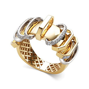 Кольцо из желтого золота с бриллиантом