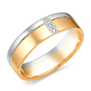 Кольцо из красного золота с бриллиантами