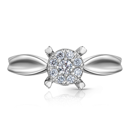 Кольцо из белого золота с бриллиантами