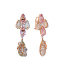 Серьги из красного золота с бриллиантами, аметистами