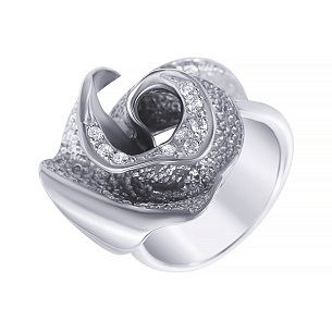 Кольцо из серебра с фианитом