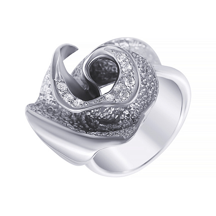 Кольцо из серебра с фианитом