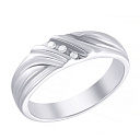 Кольцо обручальное из белого золота с бриллиантами